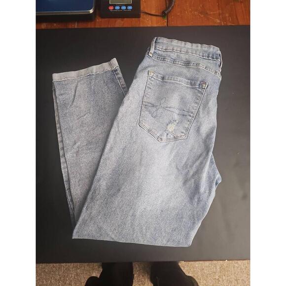 Denizen By Levis Size 14 Blue Boyfriend Jeans Mid Rise Stretchy - Picture 1 of 8